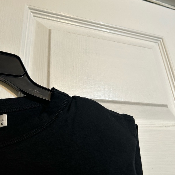 Hello Molly Tee Size 10 Black Cotton Poly Sleeveless T Shirt Top w/Shoulder Pads - Picture 4 of 9